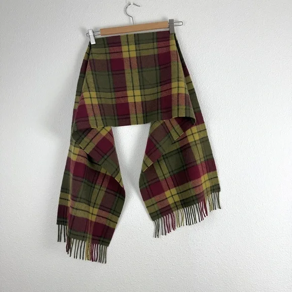 VTG Vintage Lester Bowden of Epsom 100% Lambswool Plaid Scarf - Picture 5 of 6